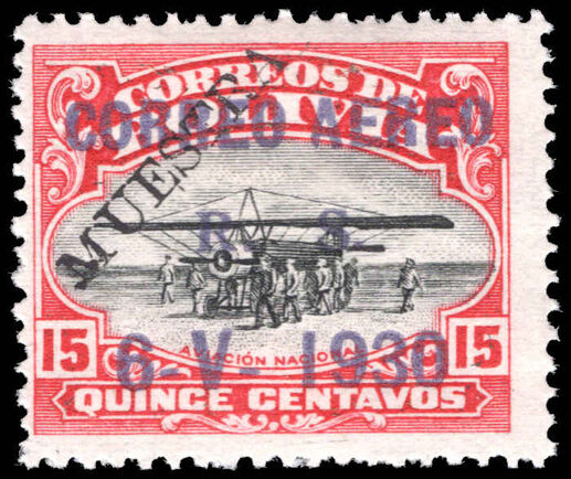 Bolivia 1930 15c air overprinted MUESTRA mounted mint.