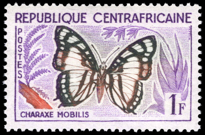 Central African Republic 1960 1f Charaxe mobilis unmounted mint.