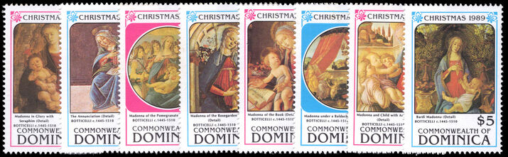 Dominica 1989 Christmas. Paintings by Botticelli unmounted mint.