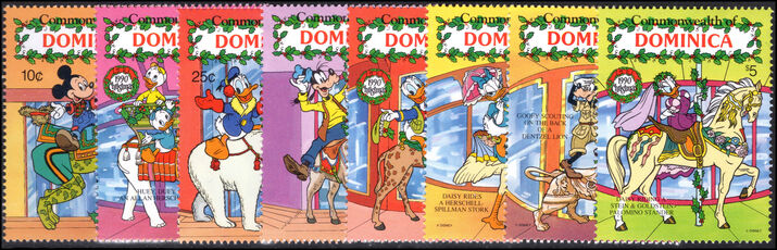 Dominica 1990 Christmas. Walt Disney cartoon characters and American carousel animals unmounted mint.