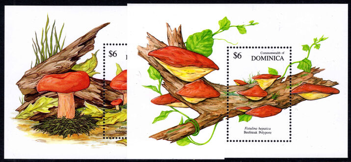 Dominica 1991 Fungi souvenir sheet set unmounted mint.