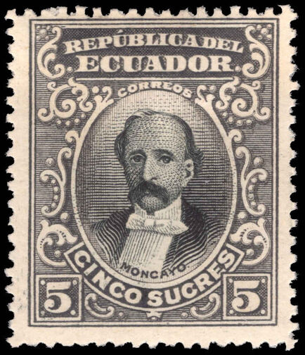 Ecuador 1901 5s Moncayo grey-black lightly mounted mint.