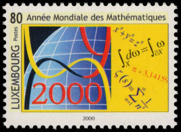 Luxembourg 2000 World Mathematics Year unmounted mint.