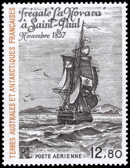 FSAT 1985 La Novara (frigate) at Saint Paul unmounted mint.