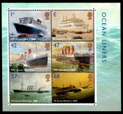 2004 Ocean Liners souvenir sheet unmounted mint.