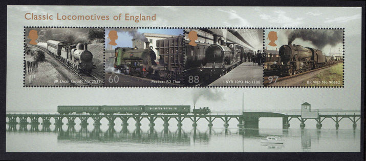 2001 Classic Locomotives (1st series) souvenir sheet unmounted mint.