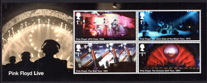 2016 Pink Floyd on Stage no barcode souvenir sheet unmounted mint.