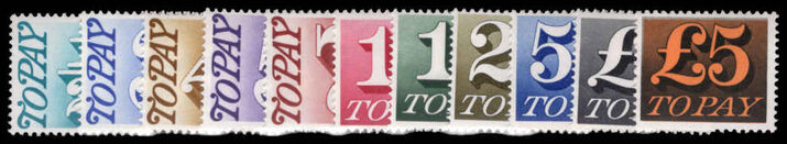 1970-75 Postage Due set (less 1p & 2p) unmounted mint.