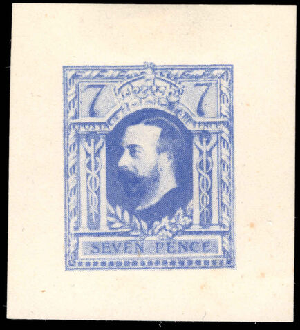 1910 7d blue Half-Tone essay lightly mounted mint.