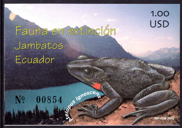 Ecuador 2002 Frogs souvenir sheet unmounted mint.