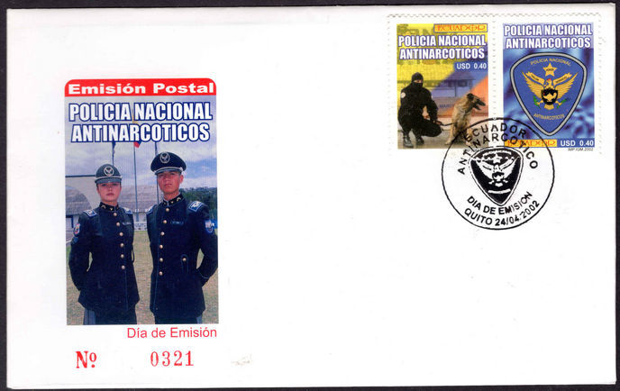 Ecuador 2002 National Narcotics Police Force first day cover.