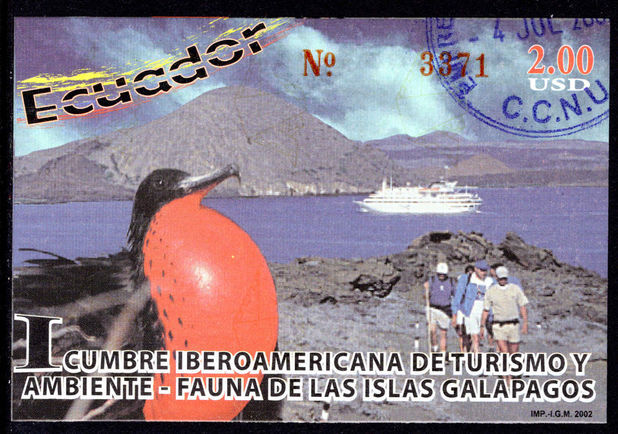 Ecuador 2002 Galápagos Islands Fauna souvenir sheet fine used.