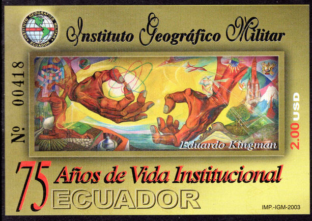 Ecuador 2003 Centenary of Military Geographical Institute souvenir sheet unmounted mint.