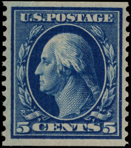 USA 1908-10 5c blue imperf x perf 12 lightly mounted mint.