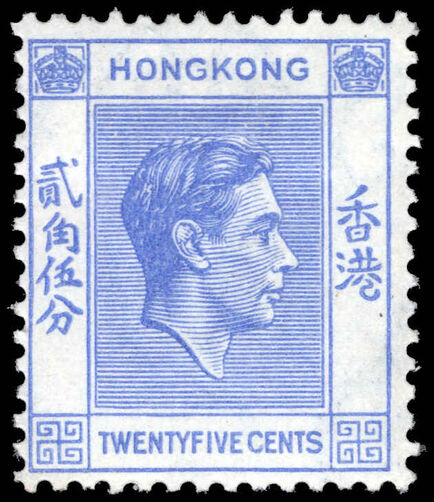 Hong Kong 1938-52 25c bright-blue lightly mounted mint.