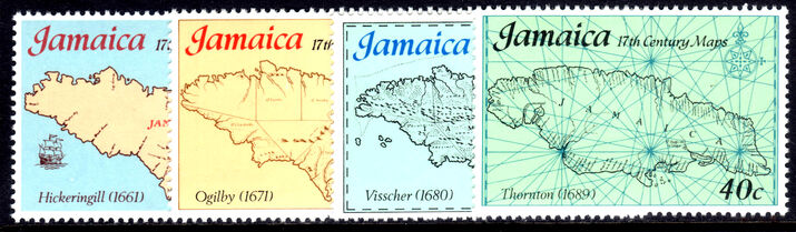 Jamaica 1977 17th-century Maps of Jamaica unmounted mint.