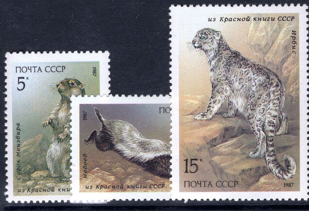 Russia 1987 Mammals listed in USSR Red Book unmounted mint.