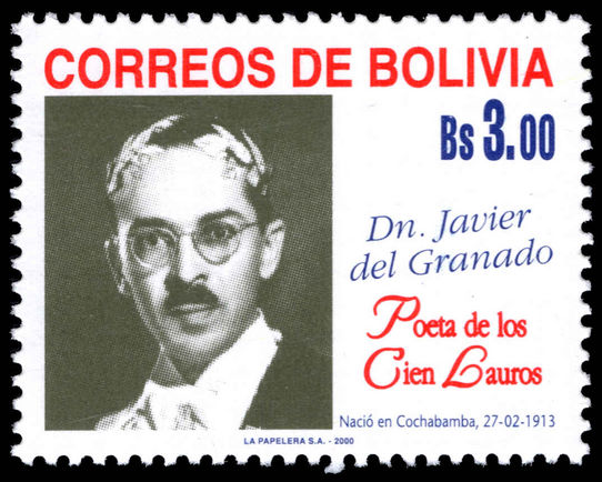 Bolivia 2000 Javier del Granado unmounted mint.