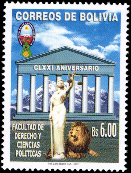 Bolivia 2001 Faculty of Law unmounted mint.