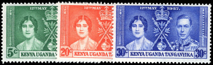 Kenya Uganda & Tanganyika 1937 Coronation lightly mounted mint.