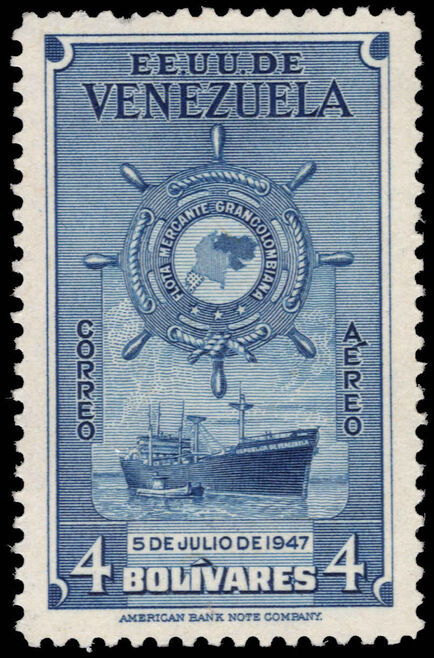 Venezuela 1948-50 4b blue ABNC unmounted mint.