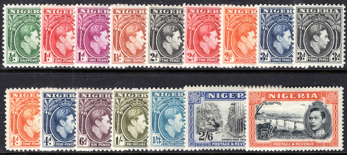 Nigeria 1938-51 set (mixed perfs) lightly mounted mint.