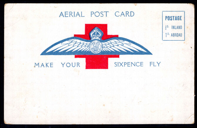 South Africa 1918 Red Cross Make your Sixpence Fly card unused.