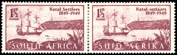 South Africa 1949 Centenary of Arrival of British Settlers in Natal lightly mounted mint.