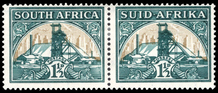 South Africa 1933-48 1½d Gold Mine inverted watermark lightly mounted mint.