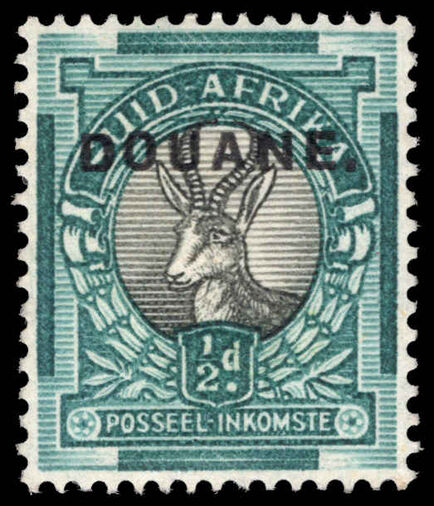 South Africa 1926-33 ½d Customs revenue lightly mounted mint.