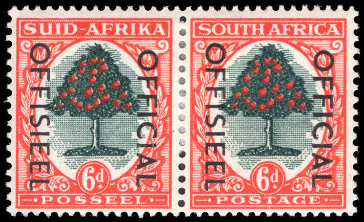 South Africa 1950-54 6d roto Official lightly mounted mint.