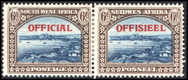 South West Africa 1948-50 6d Official lightly mounted mint.