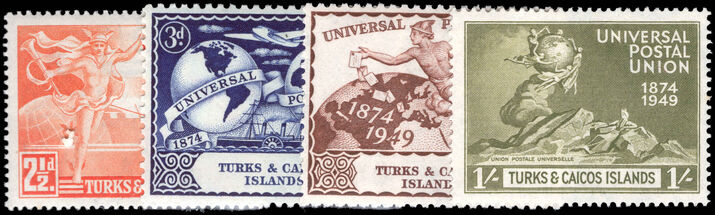 Turks & Caicos Islands 1949 75th Anniversary of UPU lightly mounted mint.