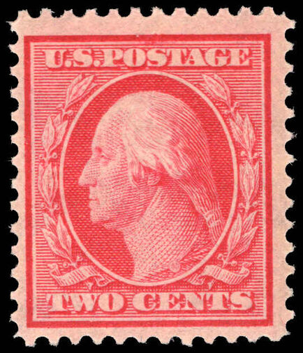 USA 1910-13 2c carmine single line wmk unmounted mint.