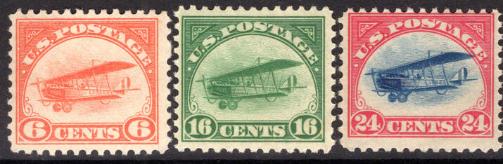 USA 1918 Air set (24c unmounted mint)  lightly mounted mint.