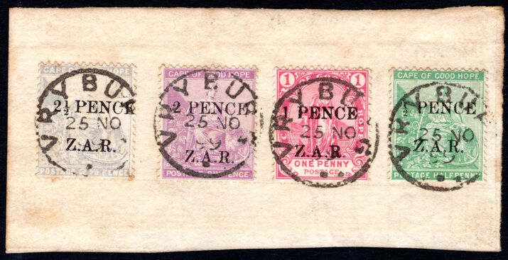 Cape of Good Hope Boer Occupation 1899 set of 4 with first day cancels.