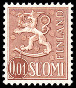 Finland 1963-75 1p light brown Rampant Lion unmounted mint.