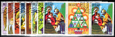 Belize 1980 Christmas pairs with label fine used.