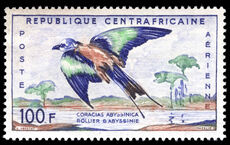 Central African Republic 1960 100f Abyssinian Roller unmounted mint.