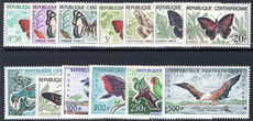 Central African Republic 1960 Butterflies and Birds set unmounted mint.