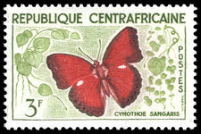 Central African Republic 1960 3f Cymothoe sangaris unmounted mint.
