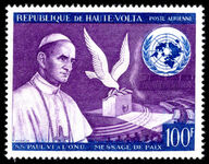 Upper Volta 1966 Pope Paul's Peace Appeal before UN unmounted mint.