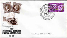 1963 Centenary of Paris Postal Conference Ordinady paper Dover Philateic first day cover.