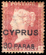 Cyprus 1881 30p on 1d red plate 201 lightly mounted mint.