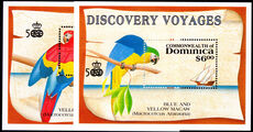 Dominica 1990 Birds souvenir sheet set unmounted mint.
