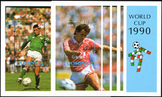 Dominica 1990 World Cup Football Championship, Italy (2nd issue) souvenir sheet set unmounted mint.