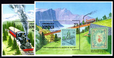 Dominica 1991 Cog Railways souvenir sheet set unmounted mint.