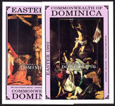 Dominica 1992 Easter. Religious Paintings souvenir sheet set unmounted mint.