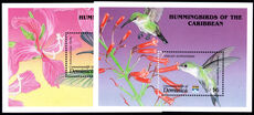 Dominica 1992 Genova '92 International Thematic Stamp Exhibition. Hummingbirds souvenir sheet set unmounted mint.