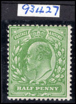 1911 ½d Bright Green (fine impression) Harrison perf 14 with RPS certifictae lightly mounted mint.